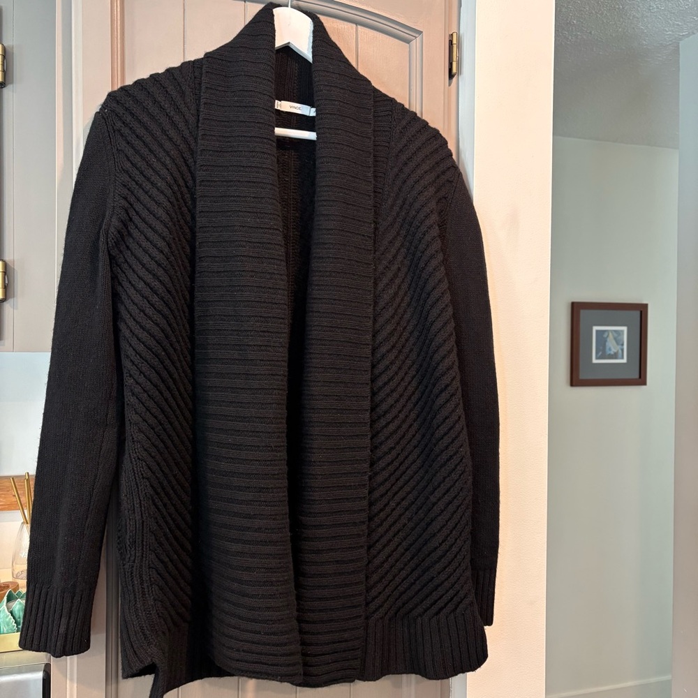 Vince Cable Knit Open Cardigan, Yak & Wool Blend, Size M, MSRP $500